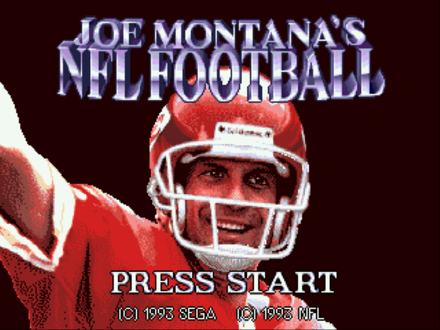 Joe Montana NFL Football Title Screen